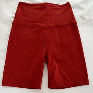 Beyond Yoga Space Dye Women's Burnt Orange High-Waisted Shorts